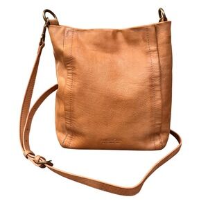 American Leather Co. Tan Camel Brown Genuine Leather Hobo Crossbody Shoulder Bag